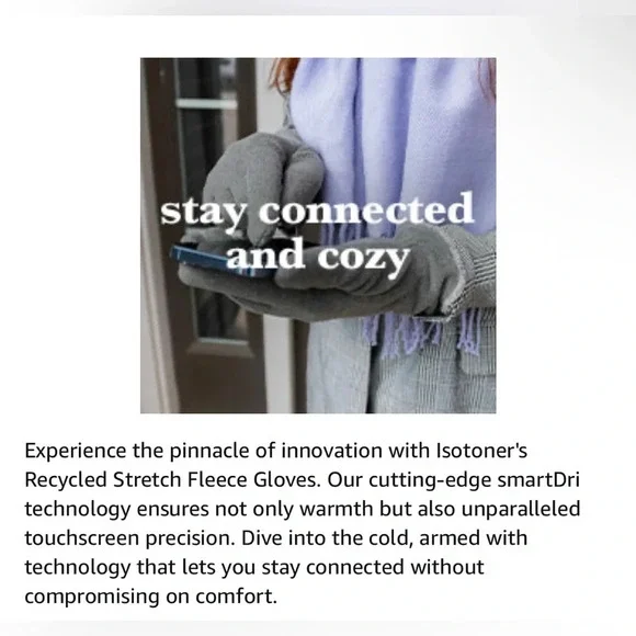 Isotoner women’s gloves in black - Picture 4 of 9